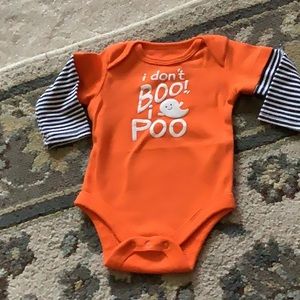 Celebrate Halloween onesie I didn’t boo I poo orange with black Newborn …